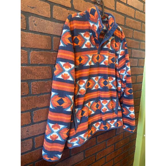 Eddie Bauer Pullover Mens Multicolored Fleece Aztec Southwestern Sweater SZ M - Picture 3 of 14
